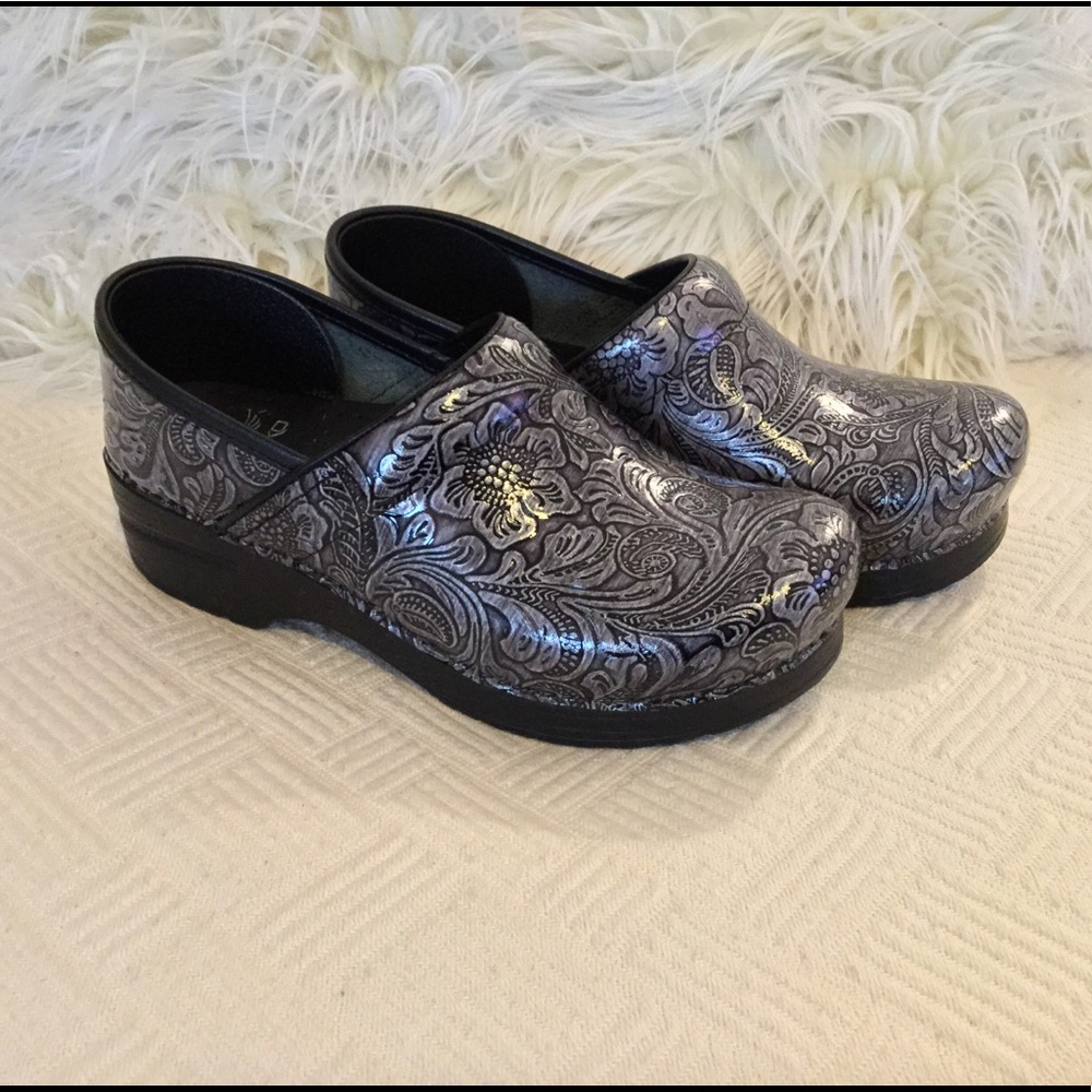 DANSKO Gray Tooled Patent Leather - 38